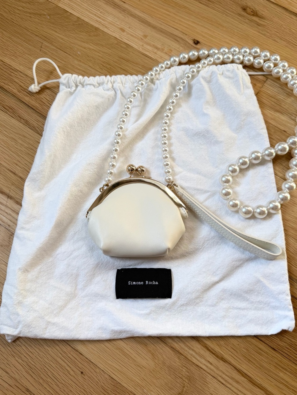 Simone Rocha Kiss Lock Bag w/Pearl Strap